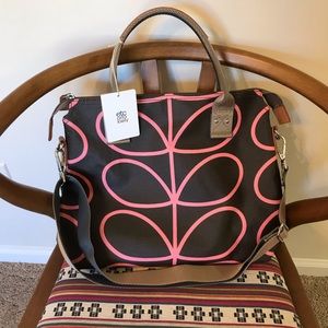 NWT Orla Kiely Linear Stem Messenger Bag Nutmeg